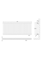 Hudson Reed HLA59D Sloane Horizontal Double Panel Radiator 600 x 1398, Anthracite