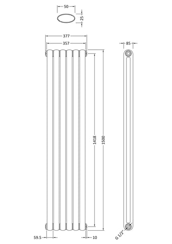 Hudson Reed HSA002 Salvia Designer Radiator, High Gloss White