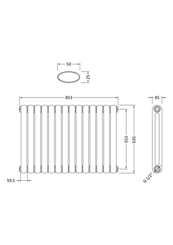 Hudson Reed HSA008 Salvia Designer Radiator, Anthracite