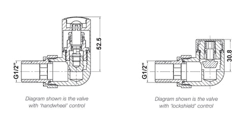 Hudson Reed HT321 Corner Radiator Valve Pack (Pairs), Chrome