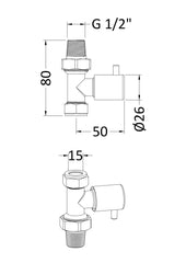 Hudson Reed HT327 Straight Radiator Valve Pack (Pairs), Chrome