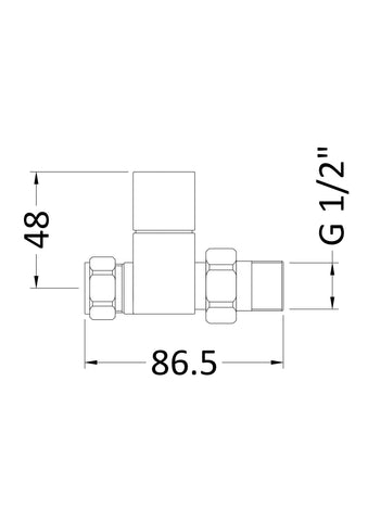 Hudson Reed HT347 Straight Radiator Valve Pack (Pairs), Chrome