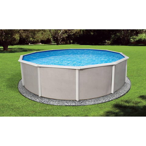 Belize Oval Steel Wall Above Ground Pool w/ 6-in Top Rail - Houux