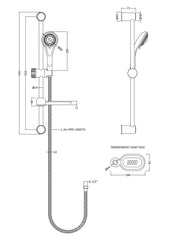 Nuie JTY034 Slide Rail Shower Kit, Chrome