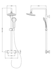 Nuie JTY375 Thermostatic Bar Shower With Kit, Chrome