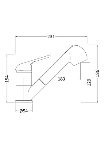 Nuie KA307 Eon Mono Sink Mixer, Chrome