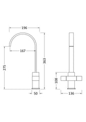 Nuie KB324 Kitchen Tap, Chrome