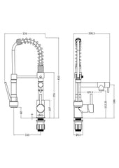 Nuie KC311 Pull-out Mixer Tap, Chrome