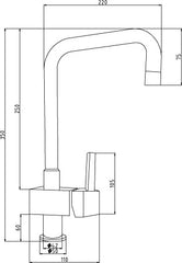 Nuie KC316 Single Lever Side Action Mixer, Chrome