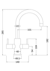 Nuie KC319 Kitchen Tap, Chrome