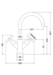 Nuie KC320 Kitchen Tap, Chrome