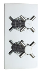 Hudson Reed KRI3207 Tec Crosshead Twin Thermostatic Shower Valve With Diverter, Chrome