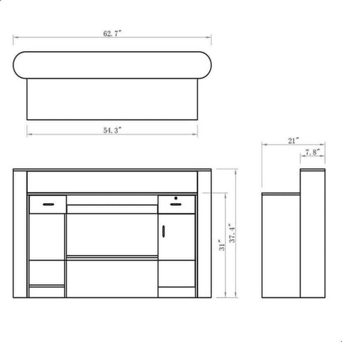 DIR Salon LED Lighting Reception Desk Acquario DIR 4002 - Houux