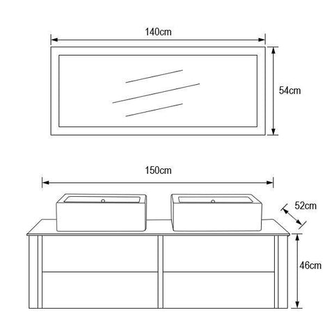 Legion Furniture WT9012A Sink Vanity With Mirror, No Faucet - Houux