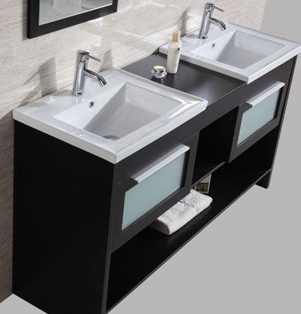 Legion Furniture WT9118-R Double Sink Vanity With Two Mirrors, No Faucet (One Box With Two Mirror) - Houux