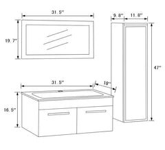 Legion Furniture WTM8116 Sink Vanity With Mirror and Side Cabinet, No Faucet