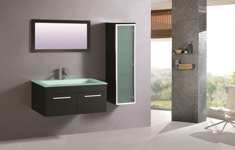 Legion Furniture WTM8116 Sink Vanity With Mirror and Side Cabinet, No Faucet - Houux