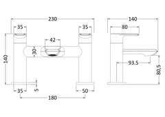 Nuie LIM303 Limit Bath Filler, Chrome