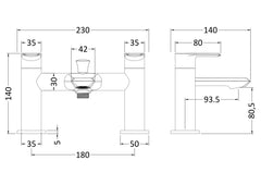 Nuie LIM304 Limit Bath Shower Mixer, Chrome