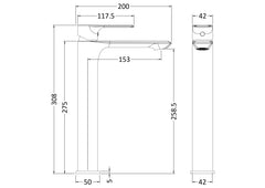 Nuie LIM370 Limit High Rise Mixer, Chrome