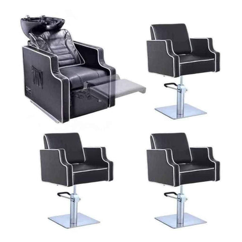 DIR Salon Massage Backwash with reclining backrest and Styling Chair Salon Package DIR 7888-1888 - Houux