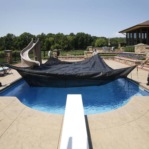 30-Year Premium Mesh In-Ground Pool Safety Cover w/ Step Section - Houux