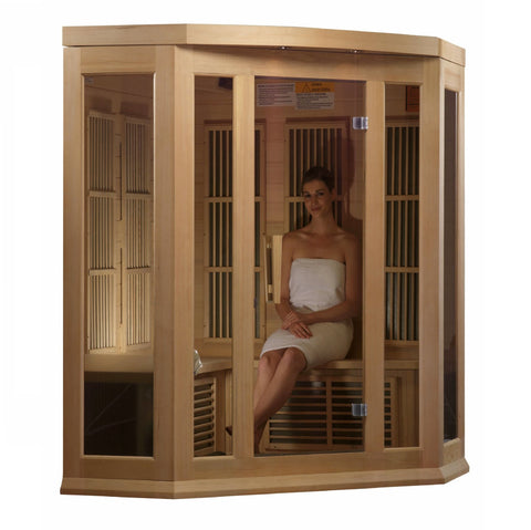 Golden Designs 3 Person Hemlock Maxxus LEMF FAR Infrared Sauna MX-K356-01