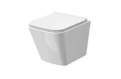 Nuie NCG440 Wall Hung Pan & Soft Close Seat Square, White