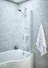 Image of Nuie NCSR1 Pacific Curved P-Bath Screen with Rail, Polished Chrome