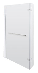 Nuie NSBSR1 Pacific L-Shaped Bath Screen Hinged With Rail, Polished Chrome