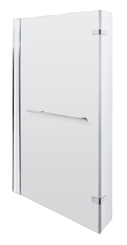 Nuie NSBSR1 Pacific L-Shaped Bath Screen Hinged With Rail, Polished Chrome