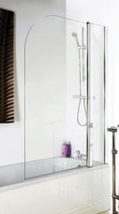 Nuie NSS2 Pacific Round Bath Screen With Fixed Panel, Polished Chrome