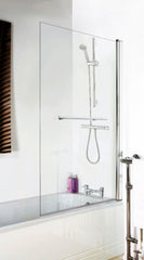 Nuie NSSQR Pacific Square Bath Screen With Rail, Polished Chrome