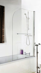 Nuie NSSR1 Pacific Round Bath Screen With Rail, Polished Chrome