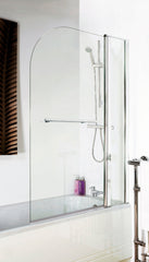 Nuie NSSR2 Pacific Round Bath Screen Fixed Panel & Rail, Polished Chrome