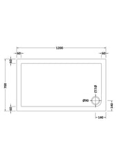 Nuie NTP011 Rectangular Shower Tray 1200 x 700mm, White