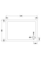 Nuie NTP023 Rectangular Shower Tray 1200 x 800mm, White