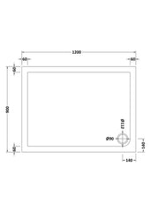 Nuie NTP024 Rectangular Shower Tray 1200 x 900mm, White