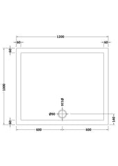 Hudson Reed NTP025 Rectangular Shower Tray 1200 x 1000mm, White