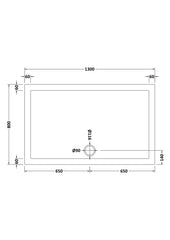 Nuie NTP028 Rectangular Shower Tray 1300 x 800mm, White