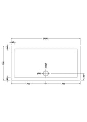 Nuie NTP031 Rectangular Shower Tray 1400 x 700mm, White