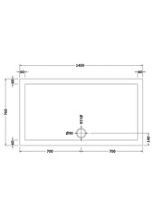 Nuie NTP032 Rectangular Shower Tray 1400 x 760mm, White