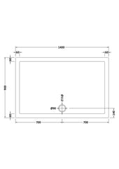 Nuie NTP034 Rectangular Shower Tray 1400 x 900mm, White