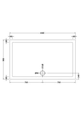 Nuie NTP044 Rectangular Shower Tray 1500 x 900mm, White