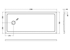 Nuie NTP060 Bath Replacement Shower Tray 1700 x 700mm, White