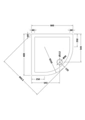 Nuie NTP105 Quad Shower Tray 800 x 800mm, White