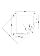 Nuie NTP106 Quad Shower Tray 900 x 900mm, White