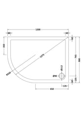 Nuie NTP114 Offset Quad Shower Tray LH 1200 x 900mm, White