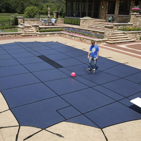20-Year Ultra Light Solid In-Ground Pool Safety Cover w/ Step Section - Houux