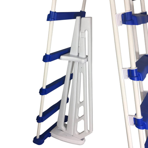 52-in A-Frame Ladder w/ Safety Barrier and Removable Steps for Above Ground Pools - Houux